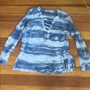 Tie dye blue striped long sleeve